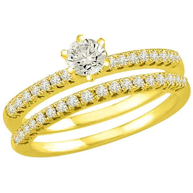 1.12TCW F/SI2 Cert Diamond Wedding Engagement Ring Set (1.12FSI2-S54)