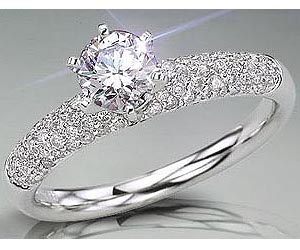 1.30TCW L/SI1 GIA Certified Sol Diamond Engagement Ring (1.30LSI1-S51W)