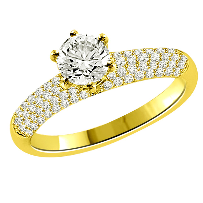 1.40TCW J/SI1 GIA Certified Sol Diamond Engagement Ring (1.40JSI1-S51)