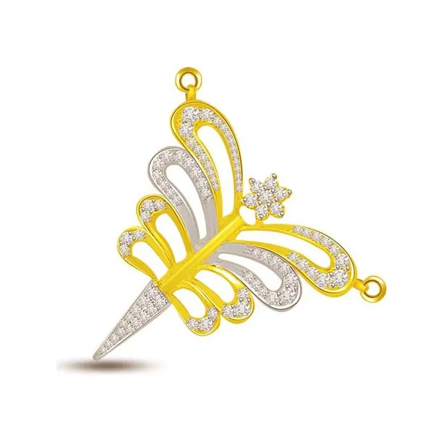 Elegant Love Charm Diamond & Gold Pendant (DN213)