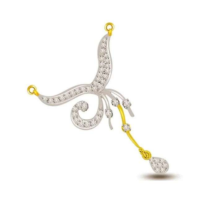 Wings Of Love & Dew Drop Diamond Necklace Pendant (DN419)