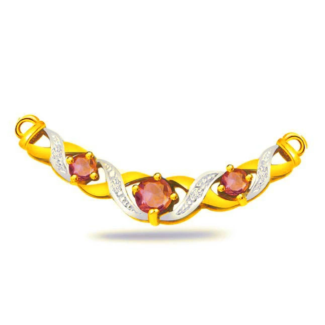 Rubal Beauty 0.12cts Diamond & Ruby Necklace Pendant (DN131)