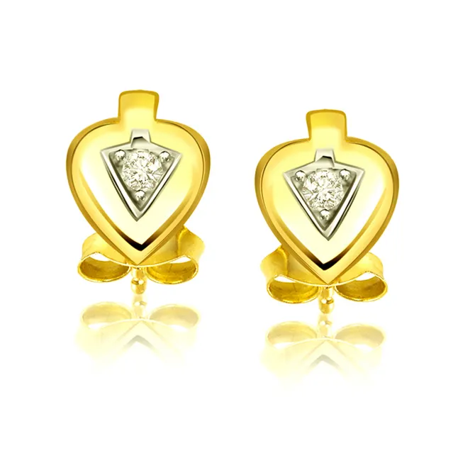 Heart to Heart - Real Solitaire Earrings (ER109)