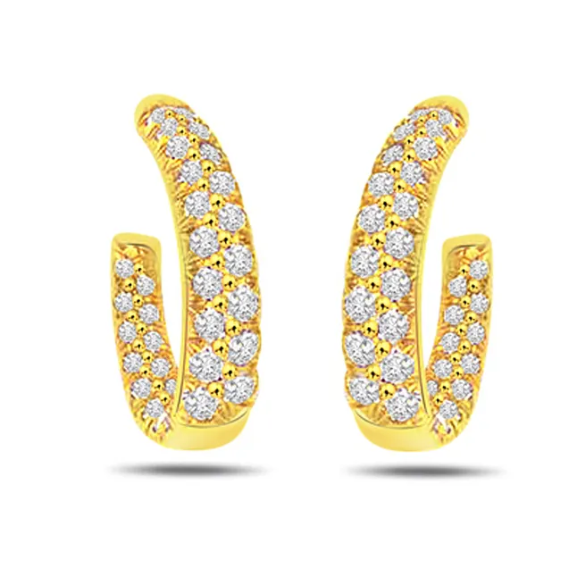 Charmer Real Diamond & 18K Gold Hoop Earrings (ER14)