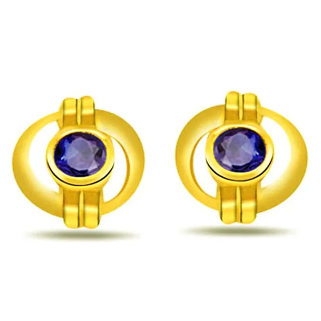 Marvellous Studs Fine Round Sapphire Earrings (ER244)
