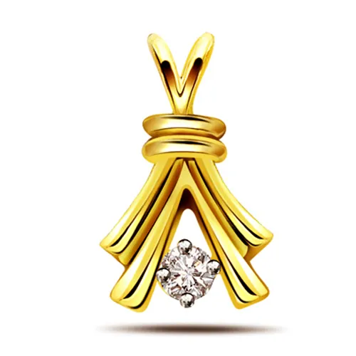 Celestial Whisper: Elegant Angel Diamond Solitaire Pendant (P1389)