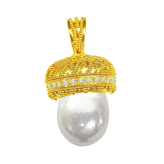 0.25cts Real Diamond & Pearl Pendant (P430)