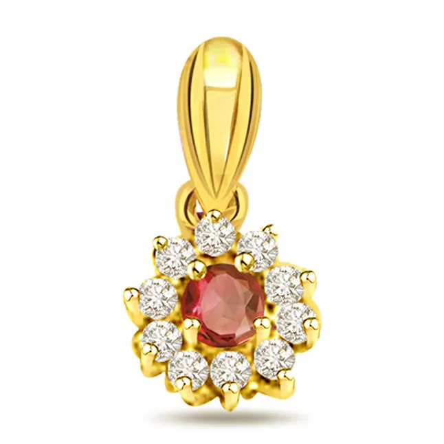 Her Highness - Real Diamond & Ruby Pendant (P484)