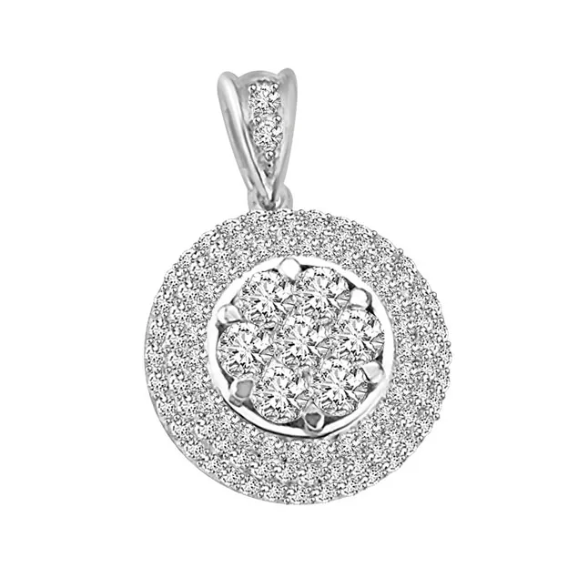 0.65 TCW Stunning Circle Shaped Real Diamond Pendant (P756)