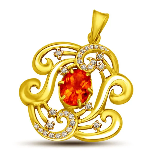 You are Music of My Life Real Diamond & Topaz Gold Pendant (P810)