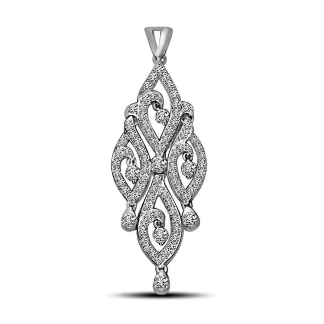 Dream Swing 0.50cts White Gold Will You Marry Me Real Diamond Pendant (P815)
