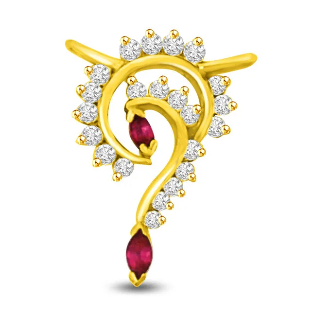 Whose Life it is Anyway? Real Diamond & Ruby Gold Pendant (P965)