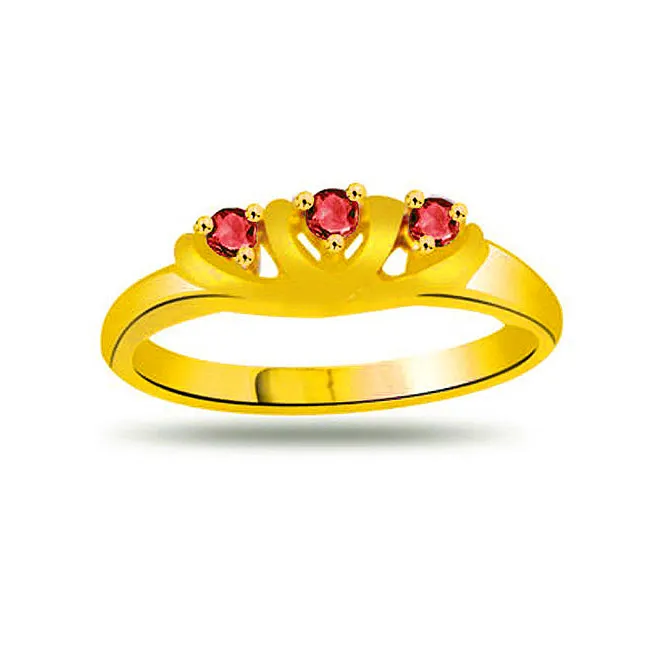 RUBY A PASSION Classic Ruby Gold Ring (SDR1027)