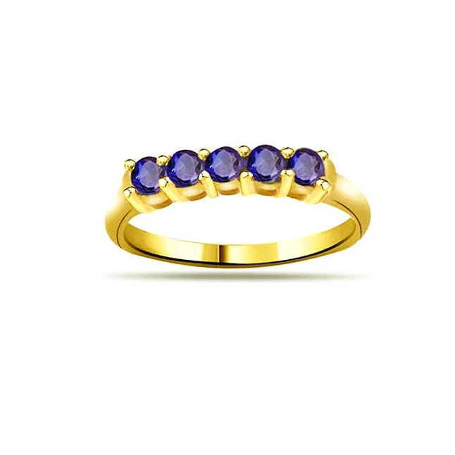 0.15cts Real Blue Sapphire 18kt Yellow Gold Ring (SDR1197)