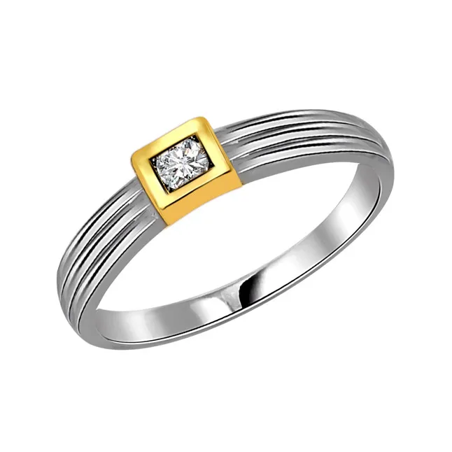0.15cts Real Diamond Two Tone Solitaire Ring (SDR386)