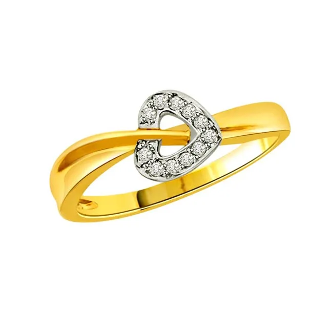 Real Diamond Heart Shape Gold Ring (SDR512)