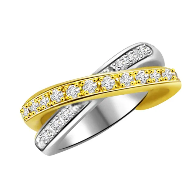 Two-Tone Real Diamond Half Eternity Ring (SDR755)