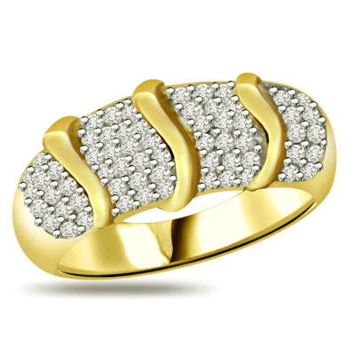 Trendy Diamond Gold Ring  SDR888