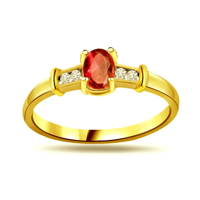 Classic Real Red Ruby & Diamond Ring (SDR999)