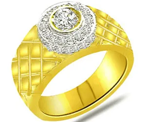 0.40 cts Designer Two Tone Real Diamond Ring In 18K Gold (SDR1273)