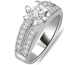 0.30 cts White Gold Diamond Solitaire Ring With Accents (SDR1342)