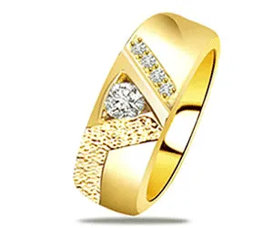 0.09cts Classy Yellow Gold Band with Fine Diamonds (SDR1377)