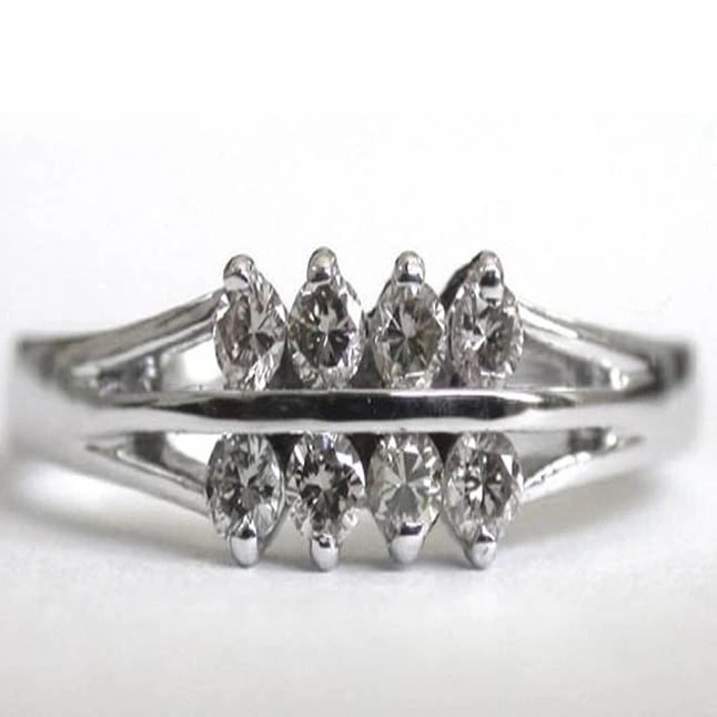 Enchanting Elegance - Real Diamond 18K Rhodium Plated Gold Ring (SDR2)