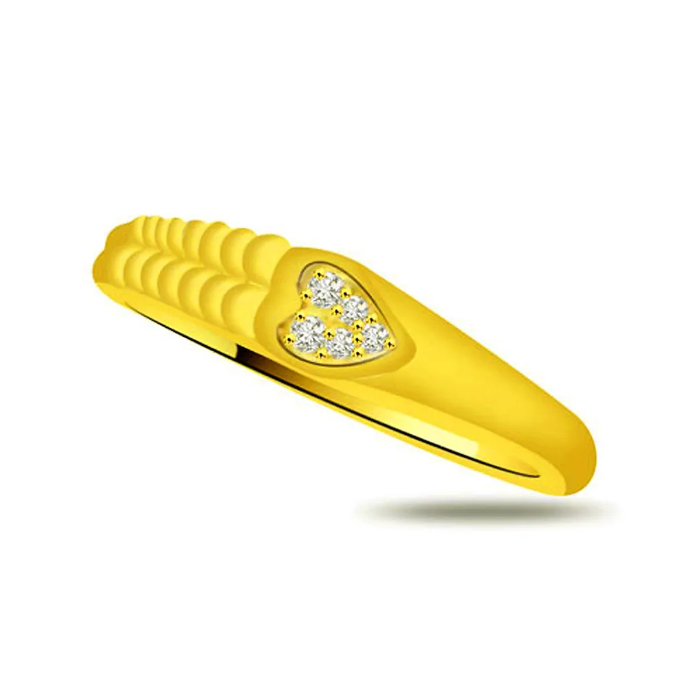 Real Diamond Heart Gold Ring (SDR933)