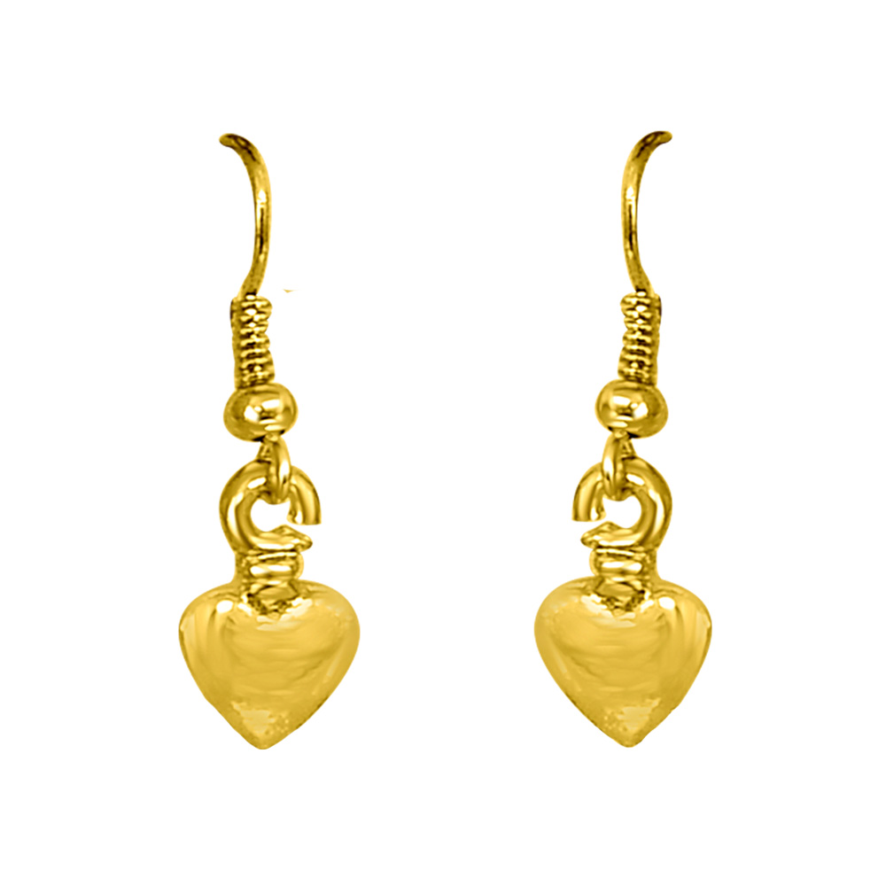 Heart Shape Earrings Online At Best Price Heart Shaped Gold Plated Wire Hanging Earrings For S Sds292