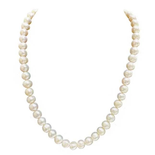 Discover the Radiance: Embrace the White Freshwater Pearl Necklace Today (SN1089)