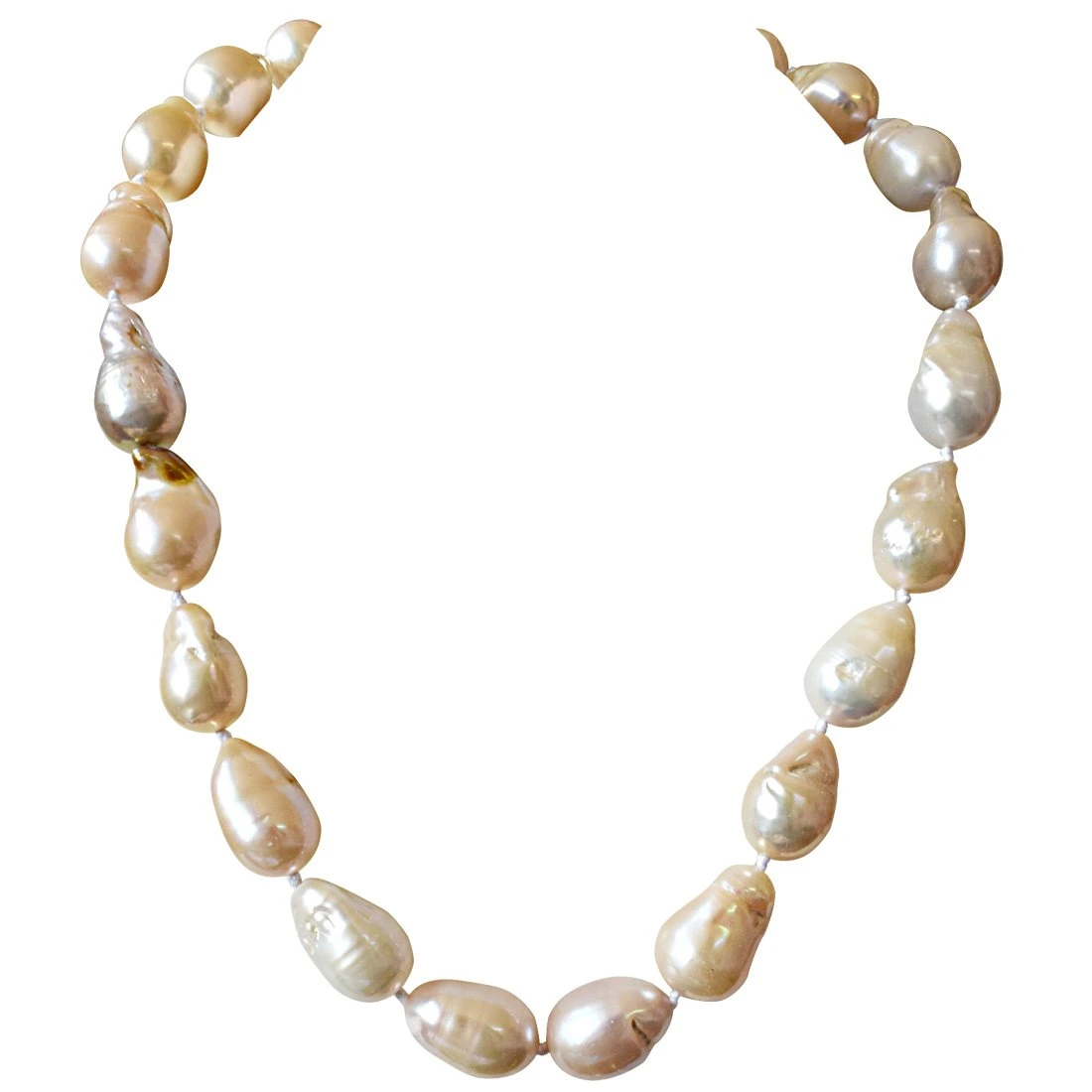 The Essence of Elegance: The 418.93cts Peach Baroque Pearl Necklace (SN835-418.93cts)