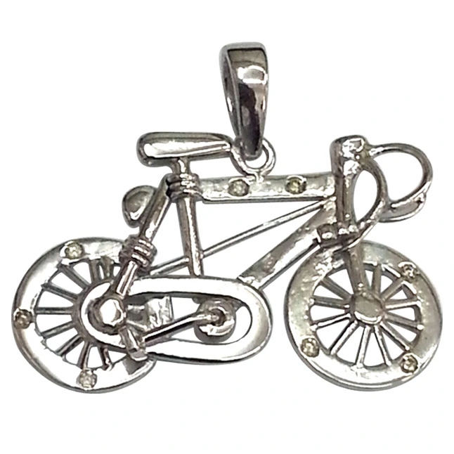 Ride & Shine: Dazzling Diamond Bicycle Pendant (BICYCLE1)
