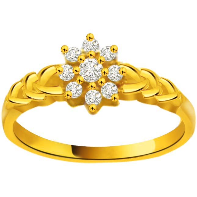 Floral Ring Flower Shape Diamond Rings Diamond Rings Online Surat