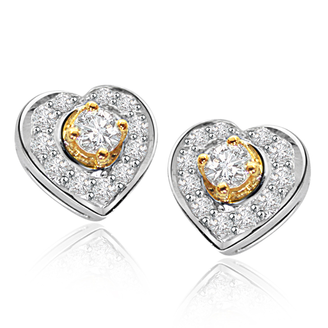 Heart Shape Earrings Online At Best Price Hearts Surprise Diamond Earrings Heart Shape