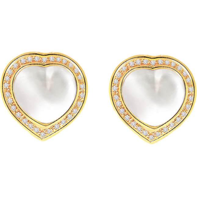 Heart Shape Earrings Online At Best Price Unique Megical Diamond Mabe Pearl Earrings Heart Shape