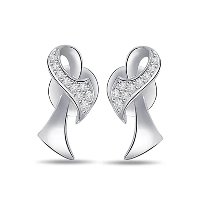 Golden Love Real Diamond Earrings in 14kt White gold (ER192)