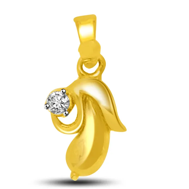 Simply Elegant: Love's Whisper Diamond & Gold Pendant (P1396)