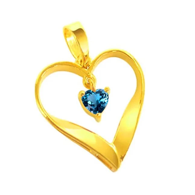 Heavenly Heart: Celestial Blue Topaz Pendant (P1400)