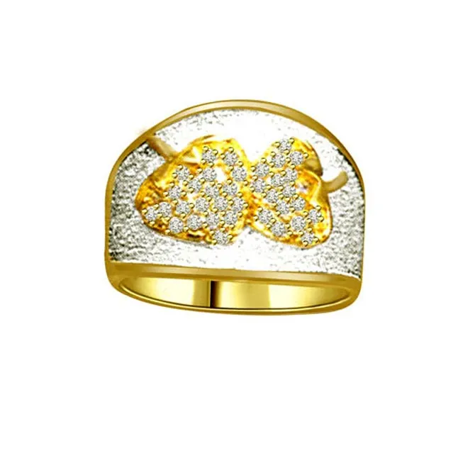 0.50 cts Real Diamond and 18kt Yellow Gold Two Tone Ring (SDR1284)