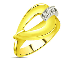 0.05 cts White Yellow Gold Diamond rings -White Yellow Gold rings