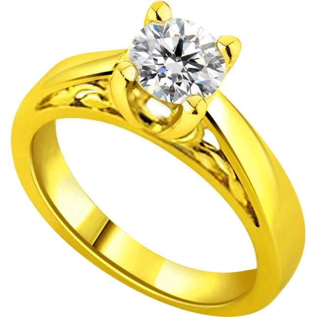 0.09cts K-L / VS1-VS2 Solitaire  Diamond Designer Ring in 18K Gold