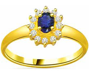 0.12 cts Flower Pattern Diamond & Sapphire rings