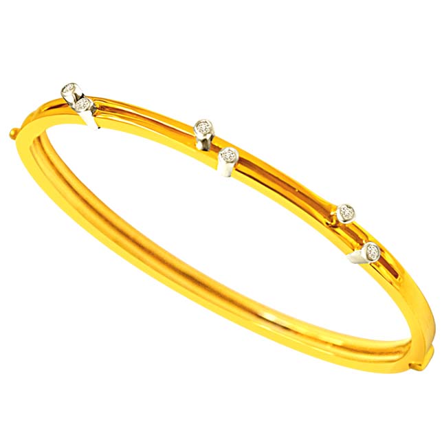 0.15 cts Real Diamond & Gold Plated 925 Sterling Silver Bracelet For Your Love -Diamond Bracelets