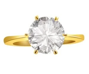 0.15cts L/M / SI1 Solitaire Diamond  6 Prong Ring in 18K Gold