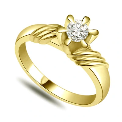 0.20cts K-L/I1 Big Solitaire Diamond 6 Prong Ring in 18kt Yellow Gold (0.20cts SDRSOL)