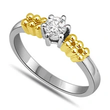 0.23 cts Two -Tone Solitaire Diamond rings