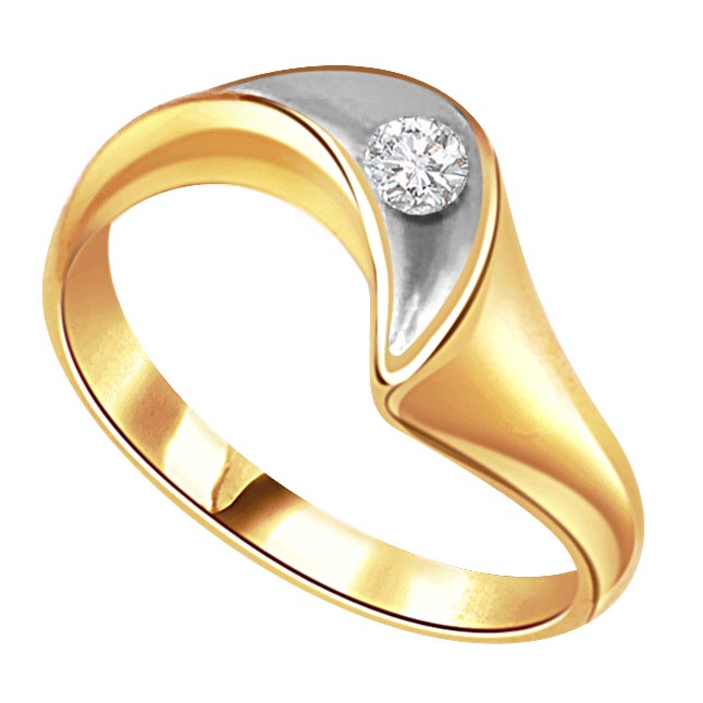 0.25 ct Diamond Two Tone Solitaire rings SDR391