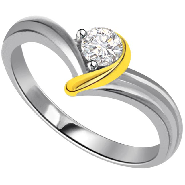 0.25ct Diamond Two Tone Solitaire rings