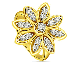0.34 cts Flower Shaped Diamond rings 