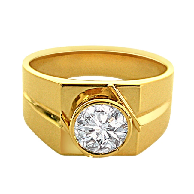 0.40cts Solitaire Men's Gold Ring (0.40cts Men's Ring - SET2)